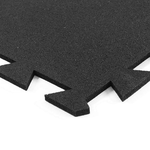 Geneva Rubber Tile 1/2 Inch Black corner.