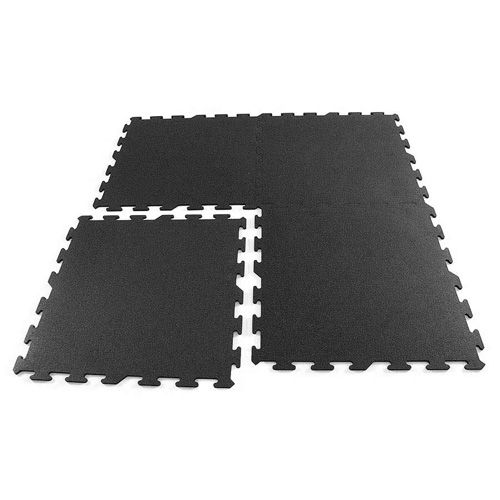 Quad install Interlocking Rubber Tile Black 8 mm x 2x2 Ft.