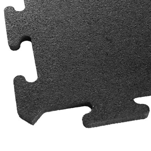 Interlocking Rubber Tile Black 8 mm x 2x2 Ft. corner