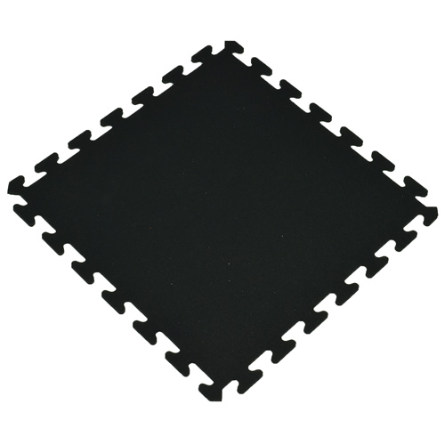Rubber Tile 2x2 Ft x 3/8 Interlocking Sport Black full diamond.