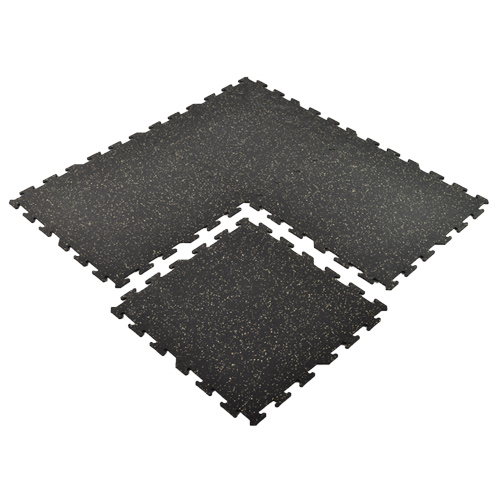 Interlocking Rubber Tile 2x2 Ft x 8 mm 10% Tan/Brown 4 tiles.