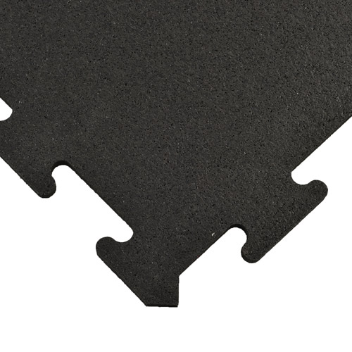 Interlocking Rubber Tile Black 8 mm x 2x2 Ft. top and corner of tile