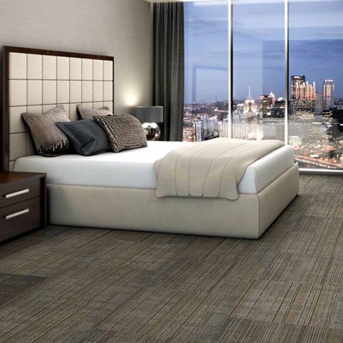 Out of Bounds Commercial Carpet Tile .25 Inch x 2x2 Ft. 13 per Carton Hotel Room with Blend color