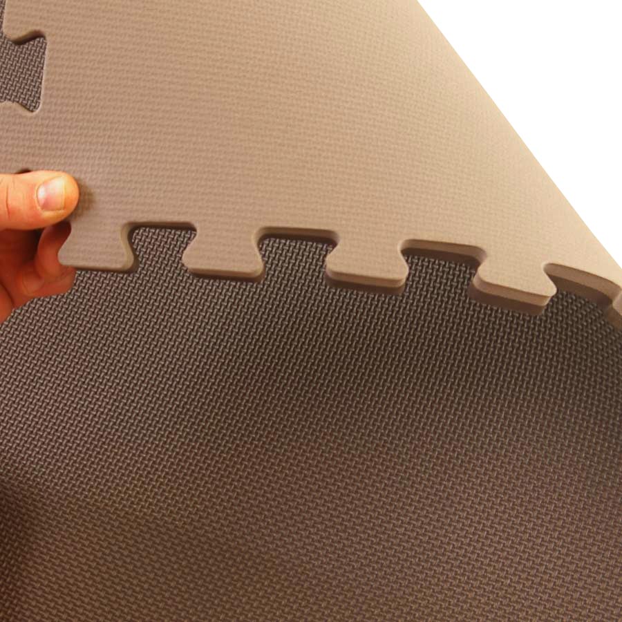 Kids Floor Mats Ecorev Black and gray interlocking double sided reversible foam tile .5 inch