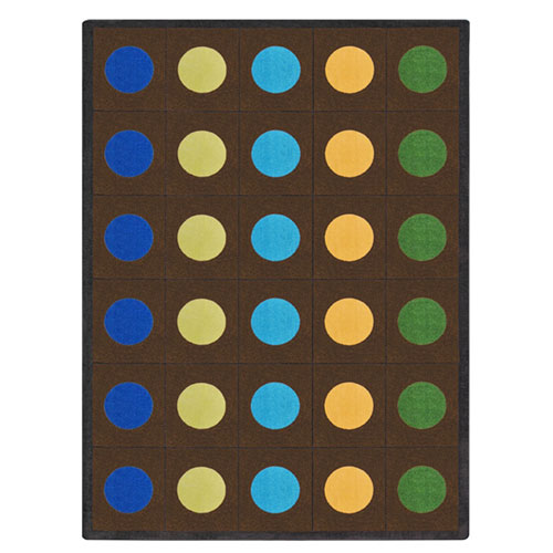 Lots Of Dots 7 feet 8 inches x 10 feet 9 inches earthtone rectangle