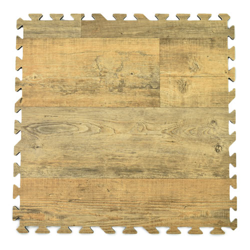 Rustic Wood Grain Foam Interlocking Tiles