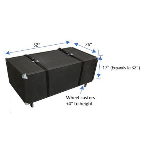 Trade Show 20 Ft. x 20 Ft. Shipping and Storage Case with Wheels Dimensions