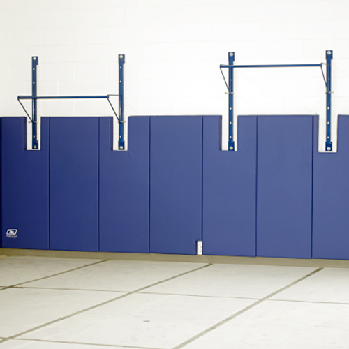 Gym Wall Pads 2x6 Ft Class A Fire Rated wall pad cutouts.