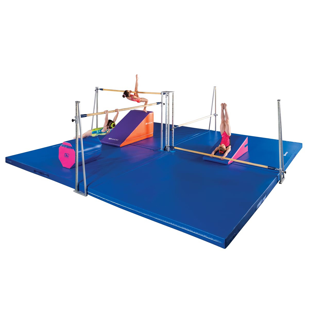 Tumbling Practice Gymnastics Competition Landing Mats Blue 6 x 15.5 ft x 12 cm Quad fold