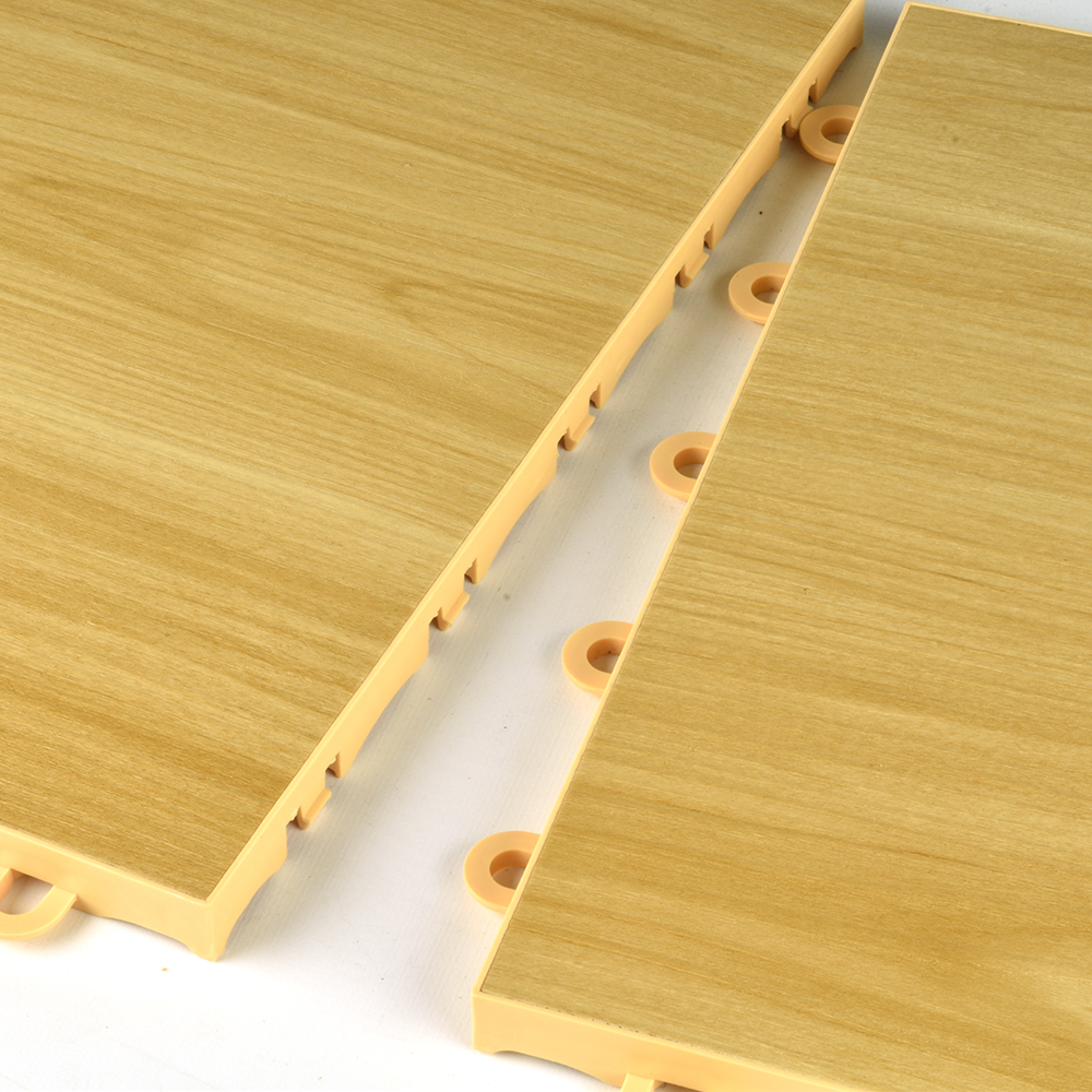 HomeMax Raised Floor Tile 5/8 Inch x 1x1 Ft. honey oak female and male interlocks