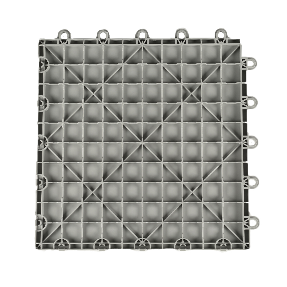 HomeMax Raised Floor Tile 5/8 Inch x 1x1 Ft. bottom light gray