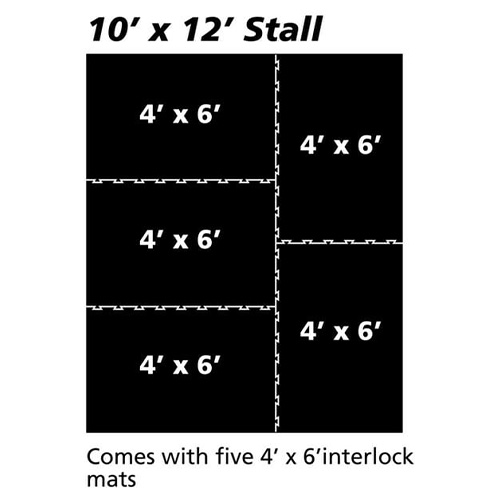 Diagram for Horse Stall Mat Classic Interlocking 3/4 Inch x 10x12 Ft. Kit