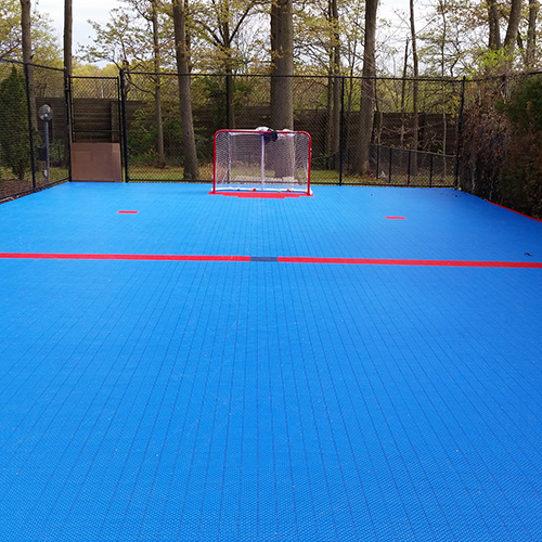 OUtdoor HomeCourt Sport Tile Flooring blue and red hockey court