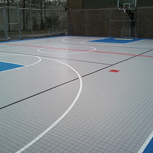 HomeCourt Sport Tile gray and blue baskeball, hockey court flooring tiles