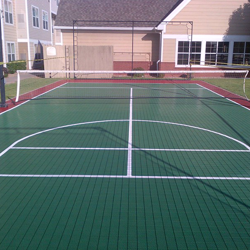 HomeCourt Sport Tile red and green tennis court floors