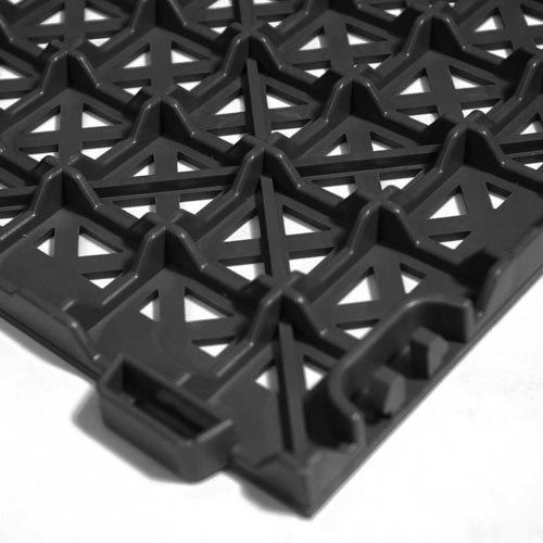 StayLock Perforated Black showing bottom of tile.
