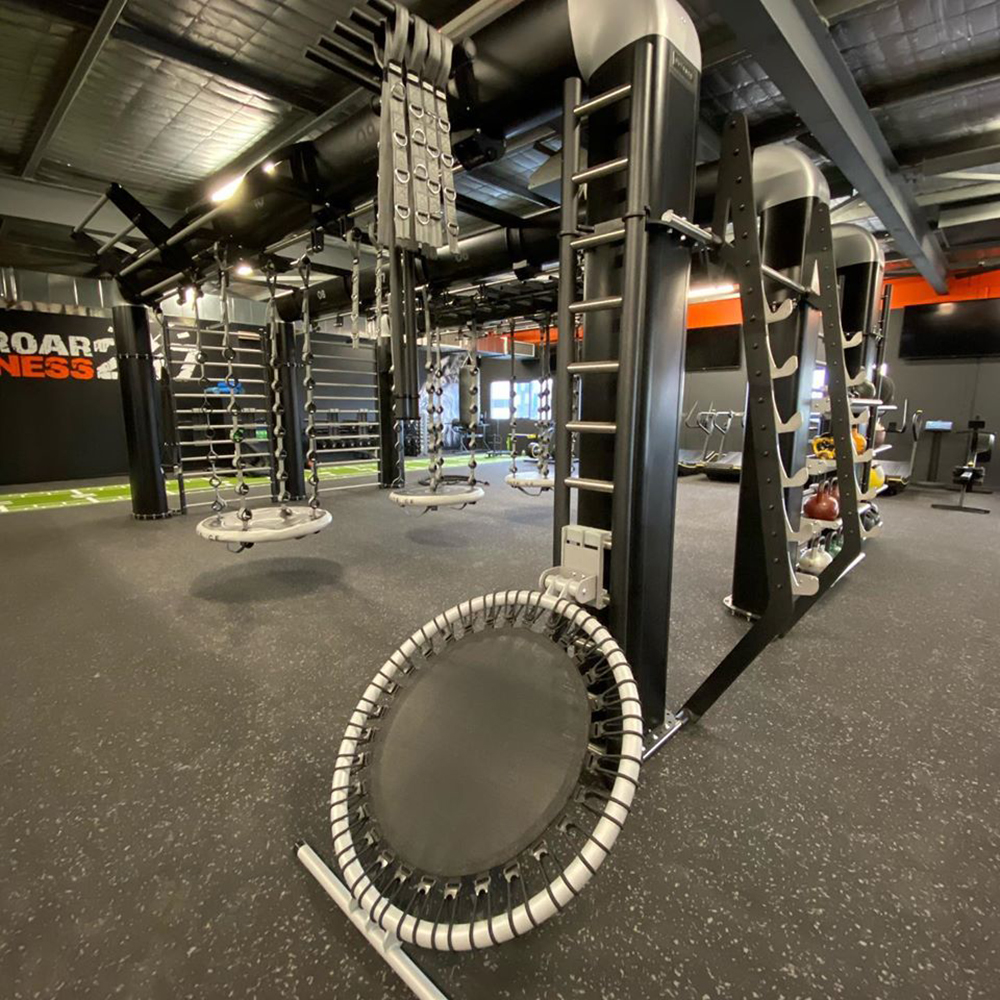Rebounder Workout Equipment PaviGym Extreme Gym Rubber Floor Tiles 7 mm x 90x90 cm Super Black