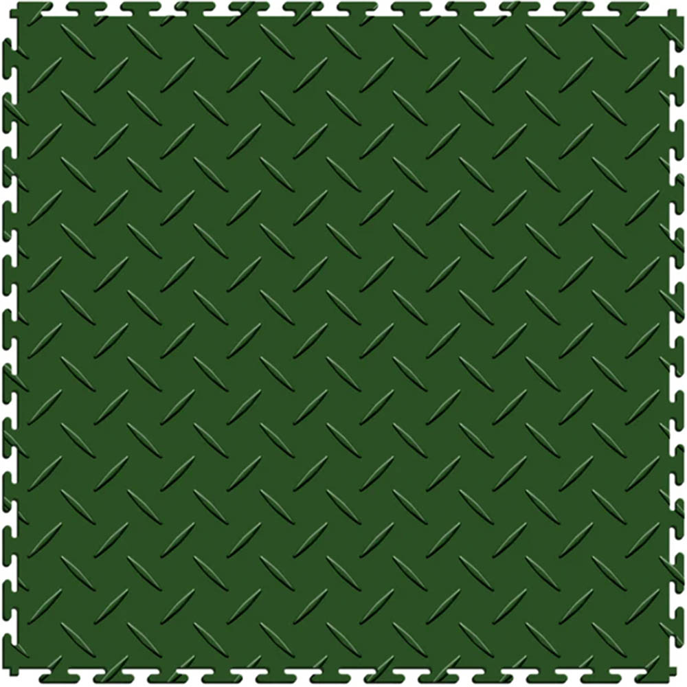 diamond plate garage floor tile green