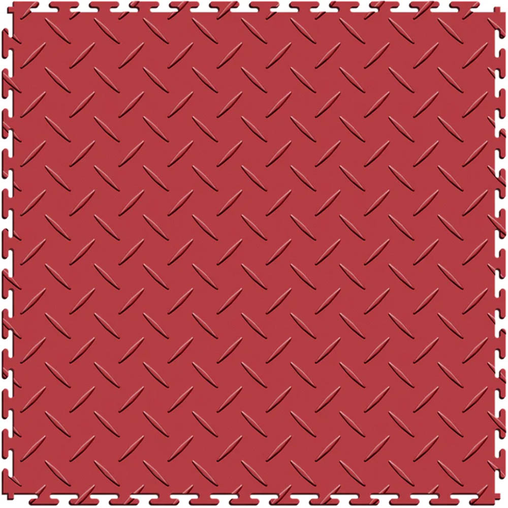 red diamond plate garage floor tile