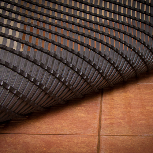 gray heronrib matting flipped up to show underneath