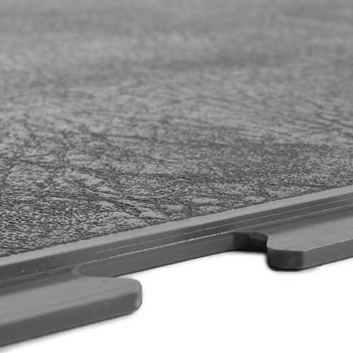 Leather PVC Floor Tile Black or Dark Gray 6 tiles Interlock