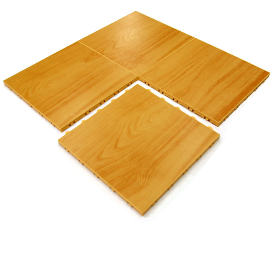 Portable Dance Floor Tile four maple tiles.