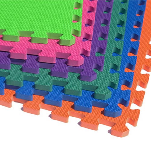 colorful foam square tiles