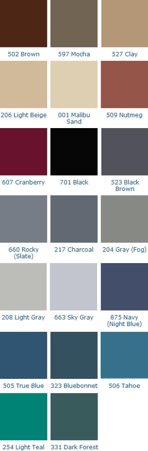 Endura Rubber Solid color swatches