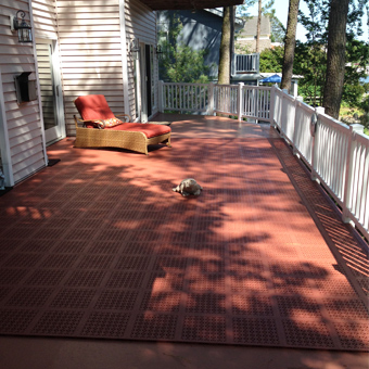 Staylock Perforated Floor Tile exterior deck installation terra cotta color
