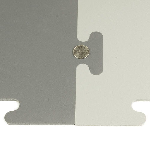 Protect All Interlocking Floor Tile Grays shows coin.
