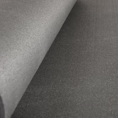 Rubber Flooring Rolls 1/4 Inch 4x10 Ft Black close up.