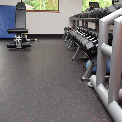 Rubber Floor Rolls 3/8 Inch 10% Color Geneva Dunamis gym weights.