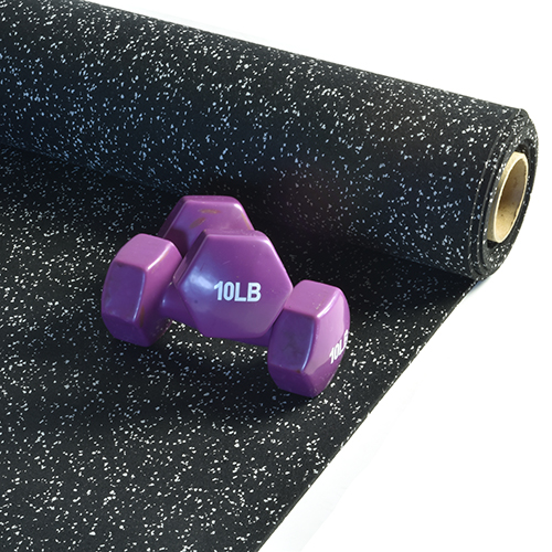 Rubber Flooring Rolls 1/4 Inch 4x10 Ft Colors dumbbells