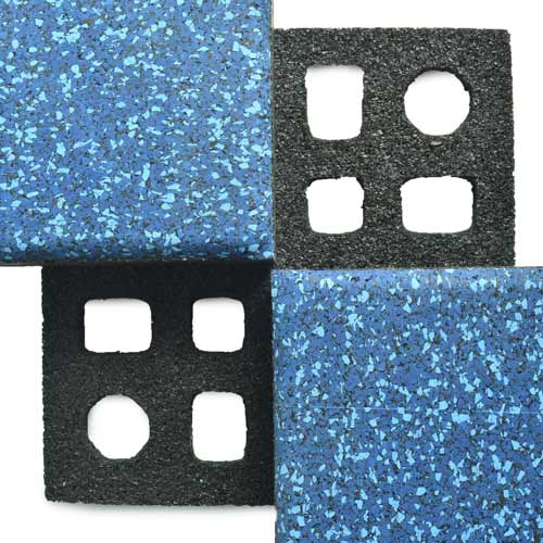 Max Playground Rubber Tile Daybright 2.5 inch Colors diagonal tiles on quad block