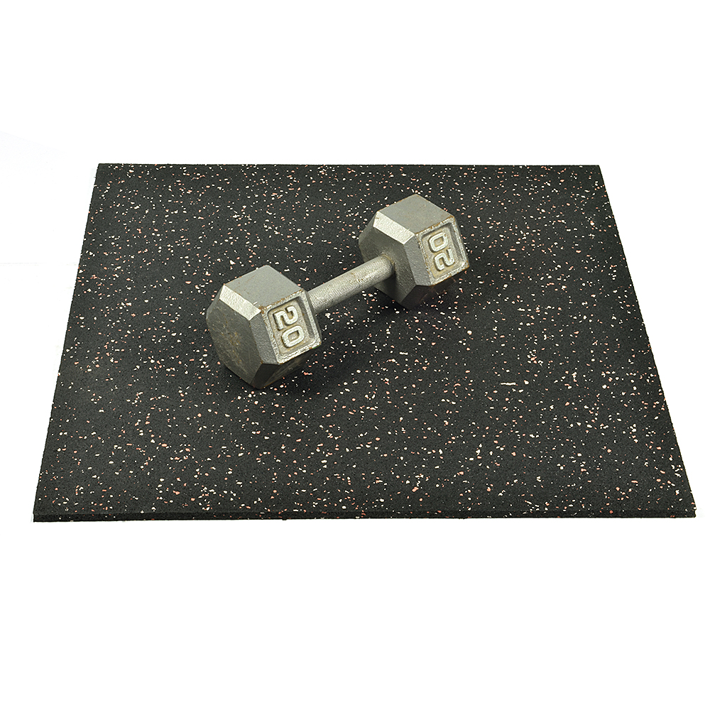 Straight Edge Tile 10% Color CrossTrain 3/8 Inch x 2x2 Ft. Pacific with dumbbell