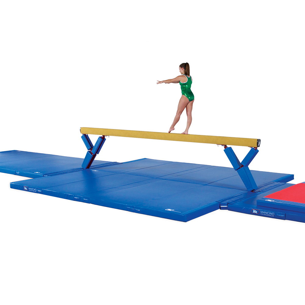Balance Beam Gymnastics Competition Landing Mats Blue 6 x 15.5 ft x 12 cm Quad fold