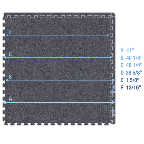 SoftTuff Gym Floor Protect gray diagram.
