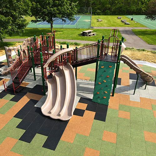 Sterling Playground Tile 5 Inch 95% Premium Colors Interlock Triple Slide