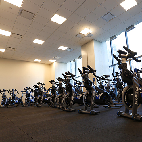 exercise bikes on sterling athletic black rubber gym tiles