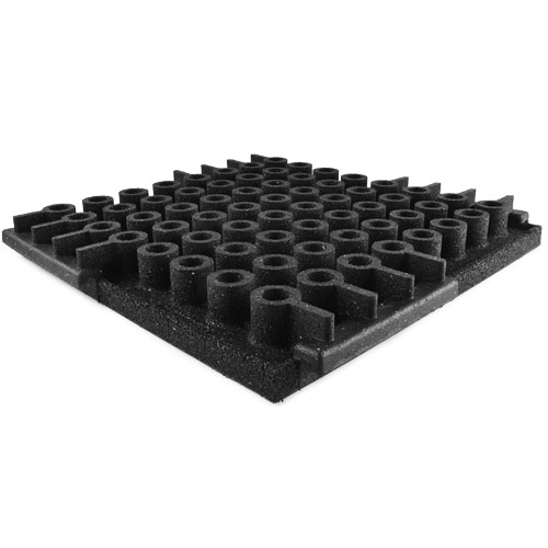 Sterling Rubber Playground Tile 4.25 Inch Black angled bottom.