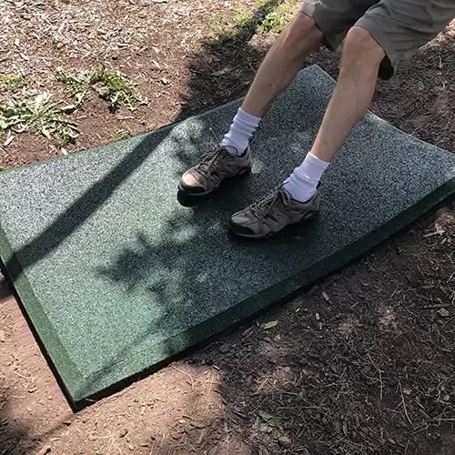 rubber swing set mat at playgrounds 