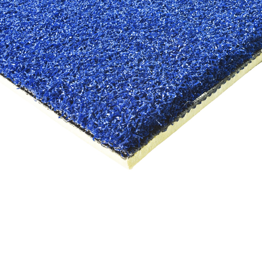 Top Angle Greatmats Gym Turf Value 3/4 Inch x 15 Ft. Wide 5 mm Foam - Florida Blue