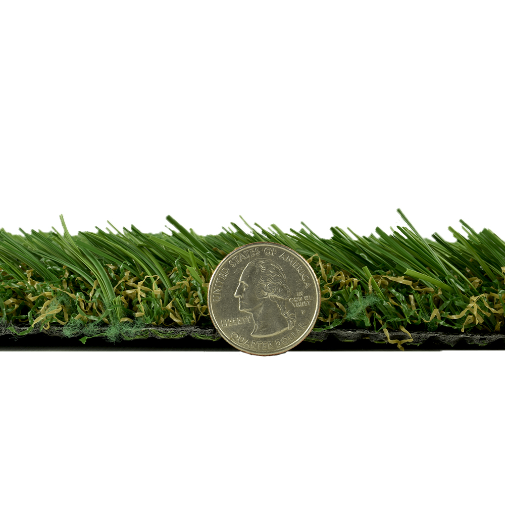 Greatmats Choice Pet Turf thickness comparison with quarter