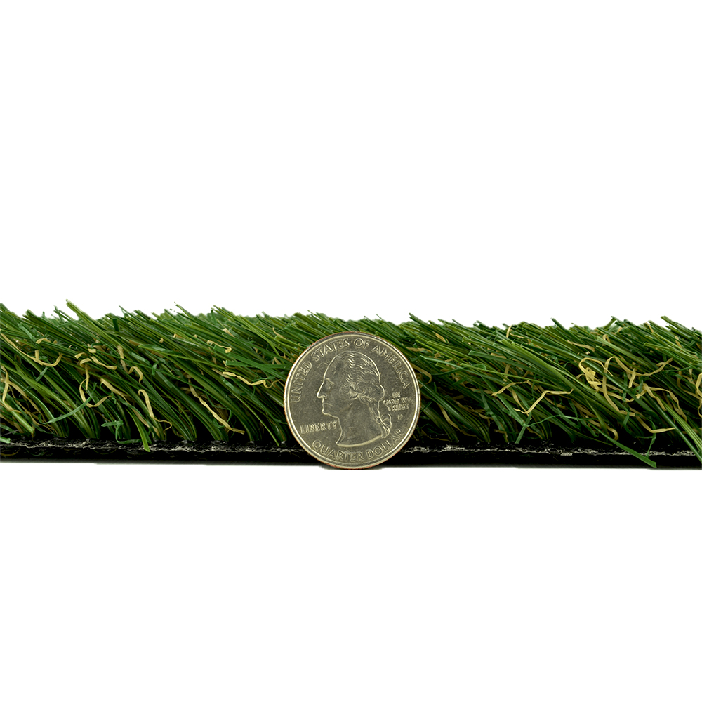 Greatmats Select Landscape Turf thickness comparison with quarter