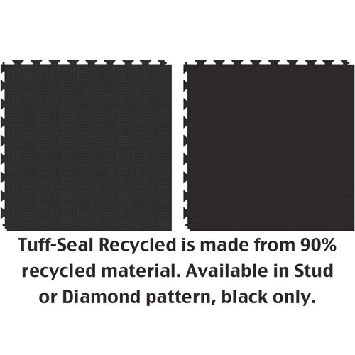 Tuff-Seal Floor Garage Tile Black two surfaces.