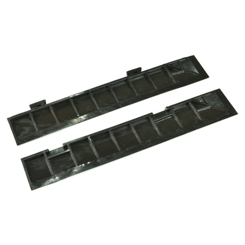 Perforated-Solid Surface Corner Border Black 3/4 Inch bottom.