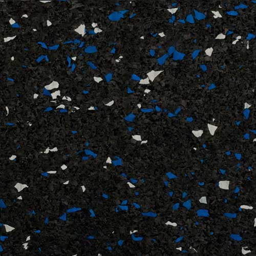 Rubber Tile Interlocking 10% Color CrossTrain 1/2 Inch x 2x2 Ft. Pacific blue white 10s