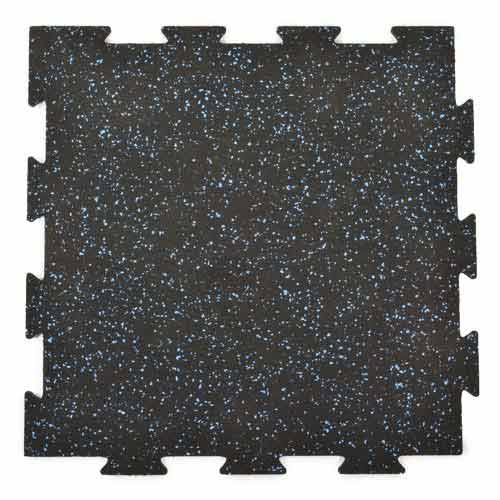 Rubber Tile Interlocking 10% Color CrossTrain 3/8 Inch x 2x2 Ft. Pacific full tile.