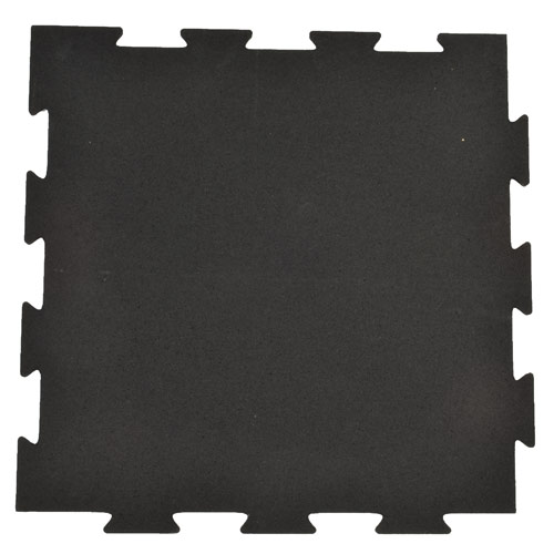 Gym Floor Tiles - Rubber Interlocking 2x2 Ft 1/4 Inch Black Pacific Full