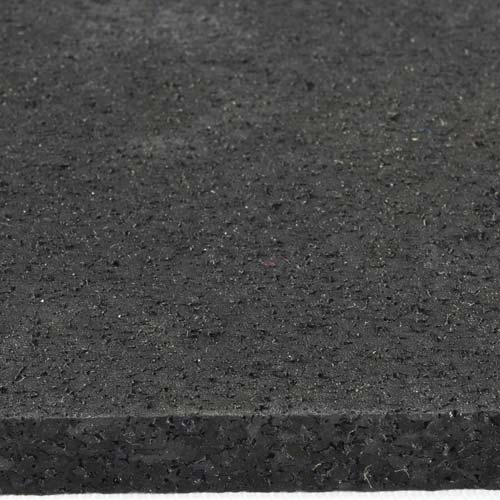 Rubber Gym Floor Tiles Interlocking 2x2 Ft 3/8 Inch Black Pacific Surface